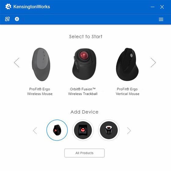 Device Selector Screenshot KensingtonWorks